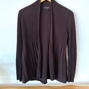 Eileen Fisher Brown Ribbed Cardigan Sweater Size XS